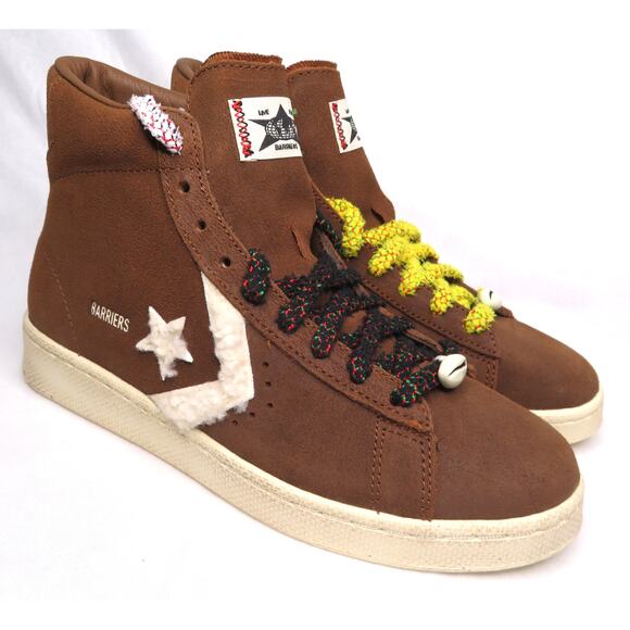 CONVERSE X BARRIER Brown Unisex Hi-Top Suede Sneakers Sz W 8.5 / M 7 - Picture 1 of 9